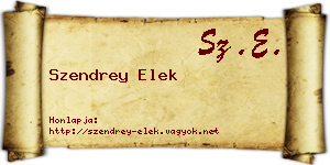 Szendrey Elek névjegykártya