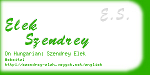 elek szendrey business card